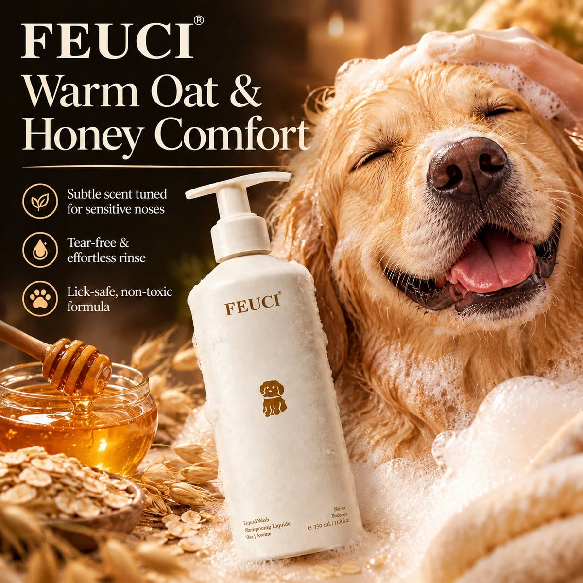 FEUCI Professional Pet Shampoo – Gentle Everyday Cleanse for Dogs