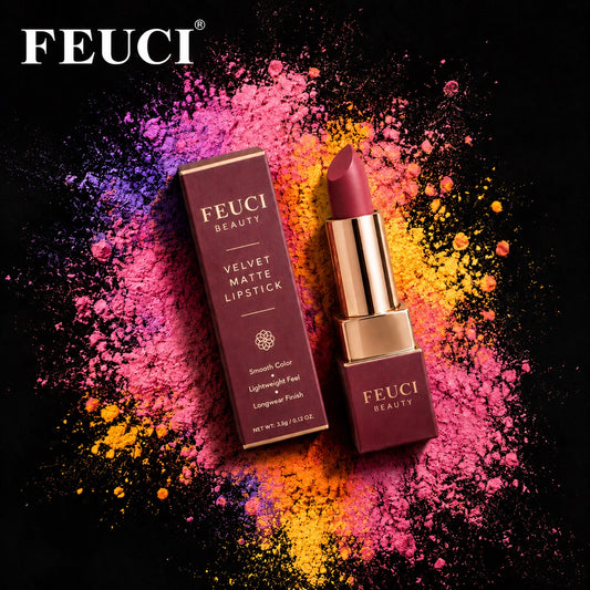 FECUI Beauty Creamy Lipstick, Rich Color Lip Makeup with Smooth Satin Finish, Everyday Burgundy Rose Lipstick for Work, Date Night & Daily Wear
