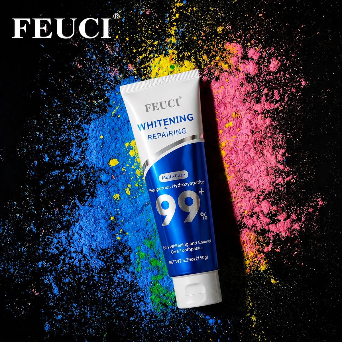 FECUI Fresh Mint Toothpaste, Gentle Whitening Toothpaste with Fluoride Protection, Freshens Breath, Enamel Safe Daily Toothpaste, 4.2 OZ