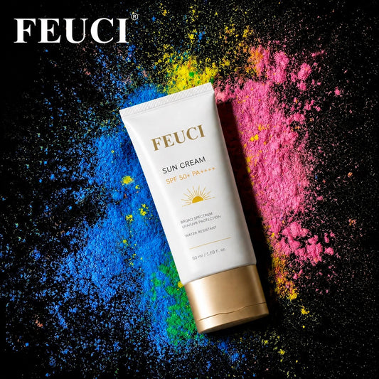 FECUI Sun Cream SPF 50+ PA++++, Broad Spectrum UVA/UVB Sunscreen, Water Resistant Daily Sun Protection for Face & Body, 1.69 fl oz
