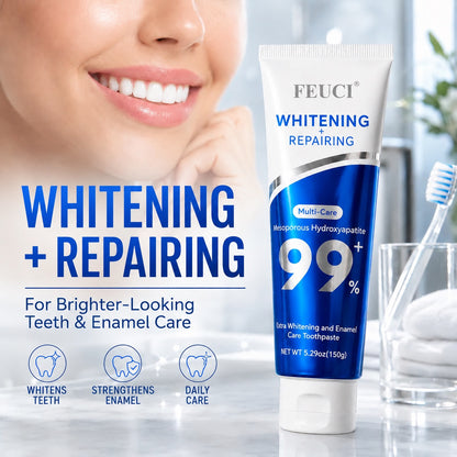 FECUI Fresh Mint Toothpaste, Gentle Whitening Toothpaste with Fluoride Protection, Freshens Breath, Enamel Safe Daily Toothpaste, 4.2 OZ