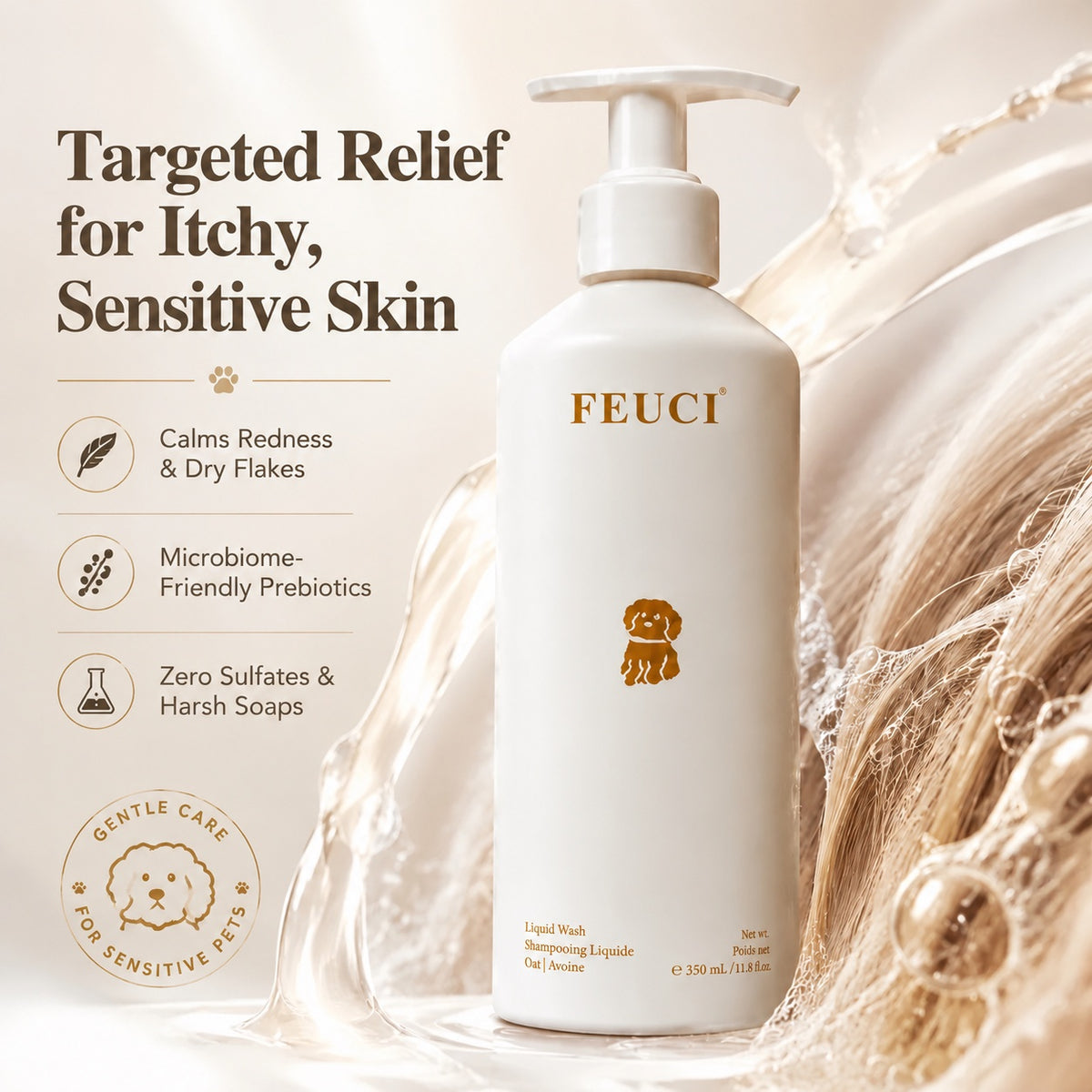 FEUCI Professional Pet Shampoo – Gentle Everyday Cleanse for Dogs