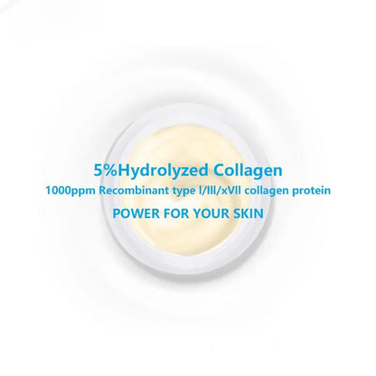FEUCI Hydrating Collagen Facial Moisturizer Jar (1.7 fl.oz) - Anti-Wrinkle Firming Cream for All Skin Types, Intensive Hydration, Elasticity Boost, Brightening & Fine Line Reduction