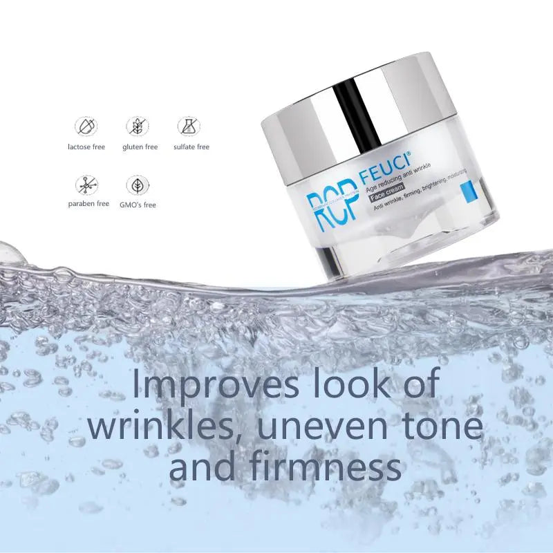 FEUCI Hydrating Collagen Facial Moisturizer Jar (1.7 fl.oz) - Anti-Wrinkle Firming Cream for All Skin Types, Intensive Hydration, Elasticity Boost, Brightening & Fine Line Reduction