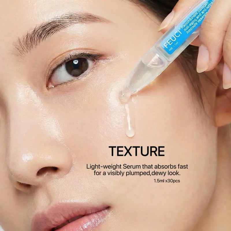 FEUCI Anti-Aging Collagen Serum 5% Hyaluronic Acid 30x1.5ml Firming Hydrating Firming Low Irritating Serum Anti-Aging Hydrating Serum